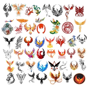 Phoenix Png-bundel, Fire Bird PNG, Phoenix Png, Phoenix wordt afgedrukt, Fenix Png, Cricut, Silhouet, Clipart, Silhouet, Vector, Sticker, Vinly