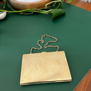 Vintage Brass Clutch Purse Cigarette Case