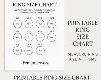 Tabla de tallas de anillos imprimible • Diámetros de EE. UU. 2-13 mm (PDF)