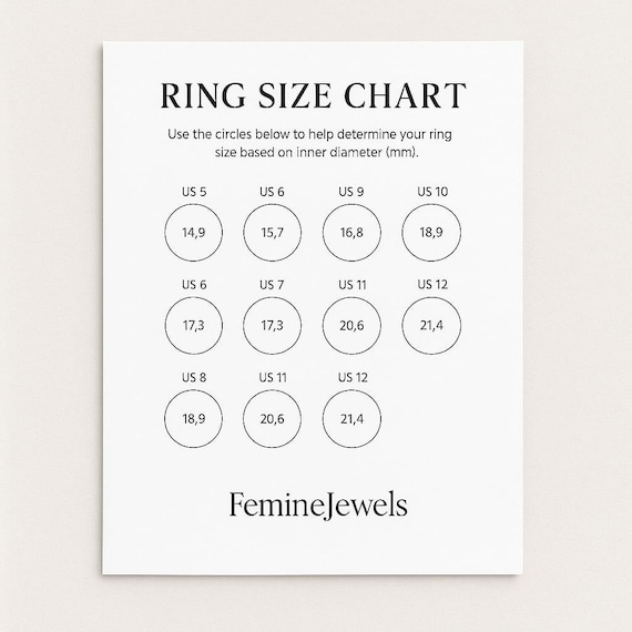 印刷可能なリングサイズ表 • US 2-13、直径 mm (PDF) - Etsy 日本