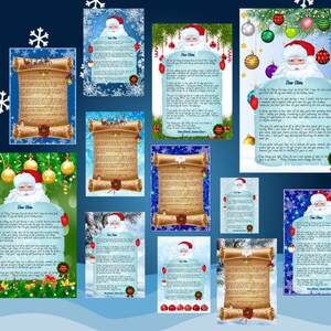 Carta personal de Papá Noel. 12 opciones para elegir. Navidad. Año Nuevo 2025. Carta de Papá Noel para imprimir. PDF. Tamaño A4. ARCHIVO DIGITAL.