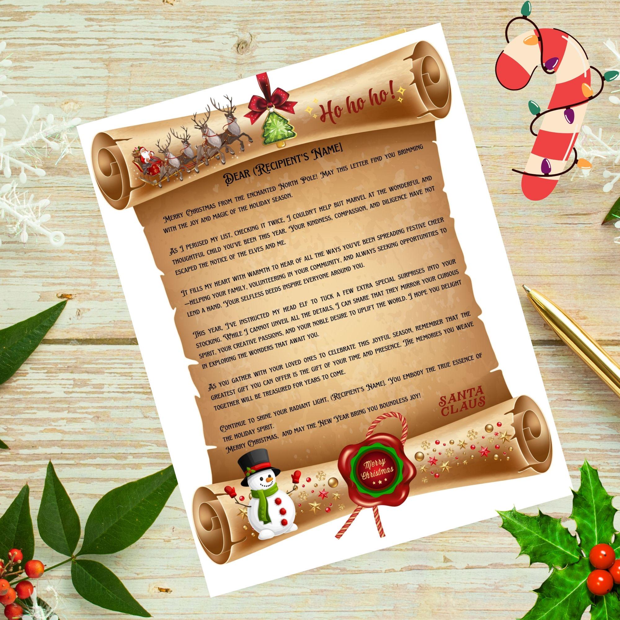 Editable Letter From Santa Printable Digital | Instant Download Canva ...
