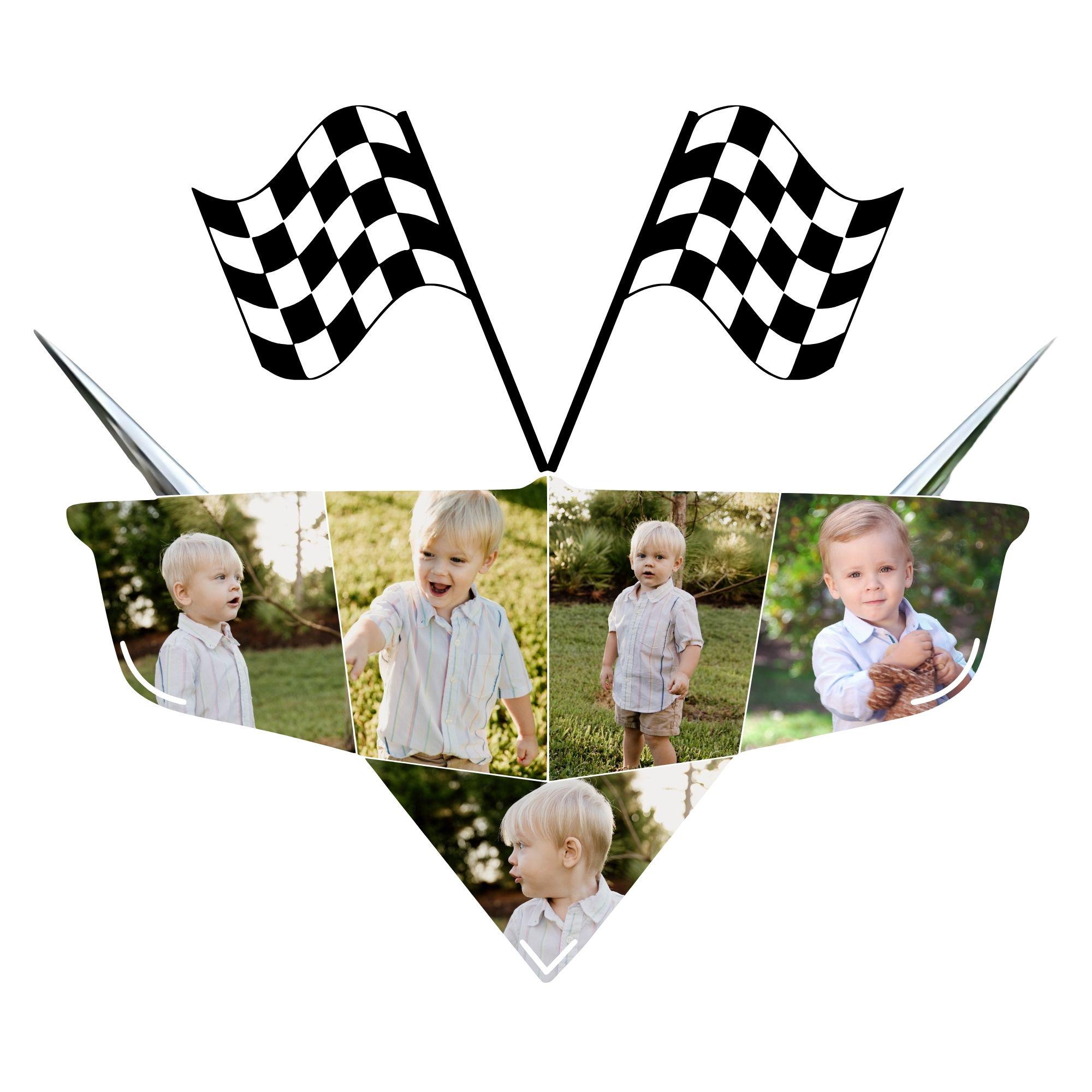 Racing Car Birthday Photo Collage Template, Editable Canva Decor_sku ...