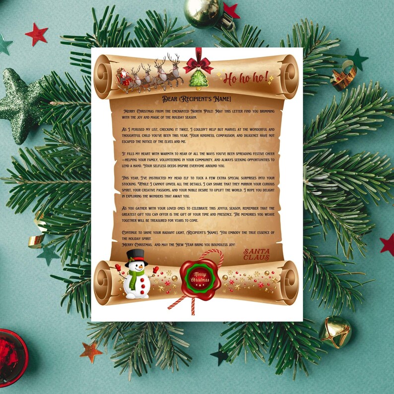Editable Letter From Santa Printable Digital | Instant Download Canva ...