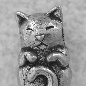 Green Girl Studios Sleeping Cat Pewter Bead