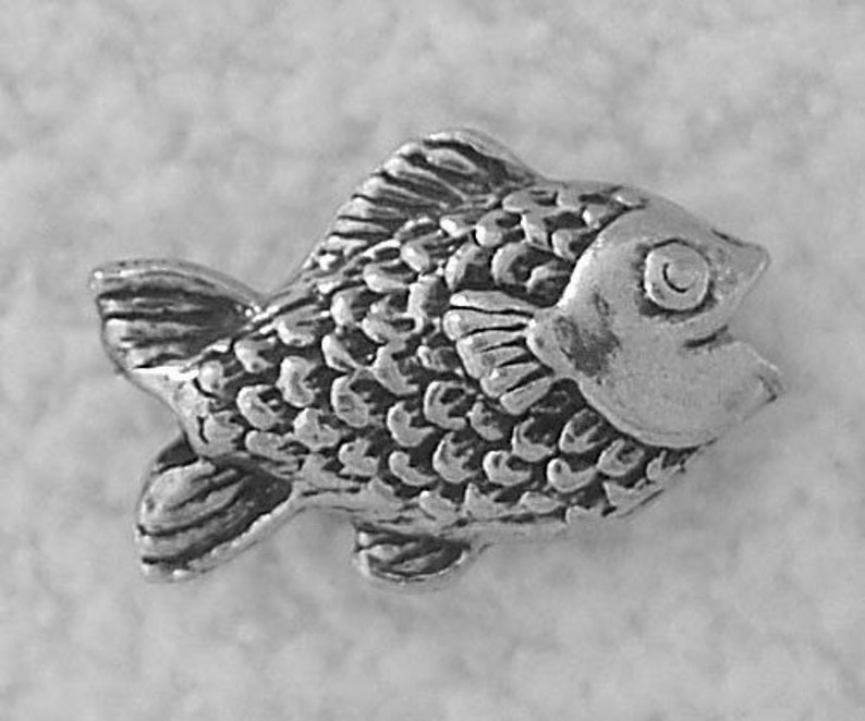 Green Girl Studios Pewter Baby Fishy Bead image 1