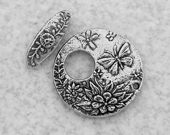 Green Girl Studios Pewter Butterfly Toggle Clasp