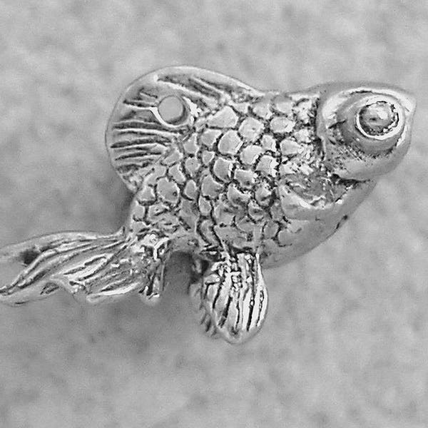 Green Girl Studios Pewter Opal Goldfish Charm