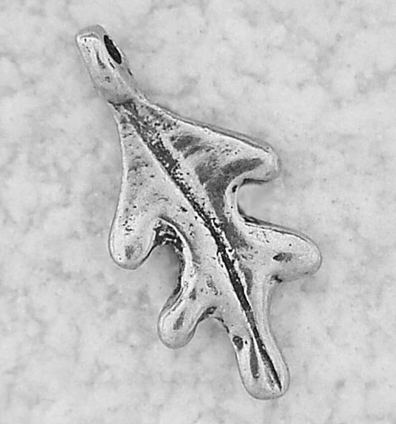 Green Girl Studios Oak Leaf Pewter Charm Etsy