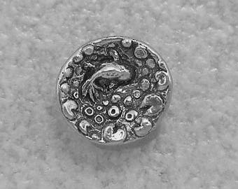 Green Girl Studios Pewter Little Fish Pond Button