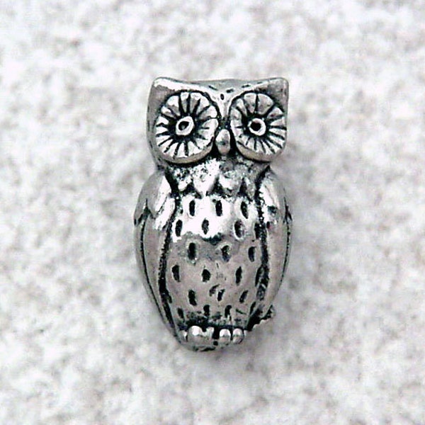 Green Girl Studios Horned Owl Pewter Bead