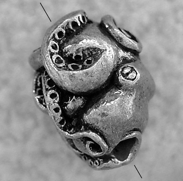 Green Girl Studios Octoball Pewter Bead Etsy