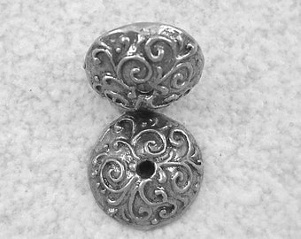 Green Girl Studios Large Pewter Swirl Bead Cap