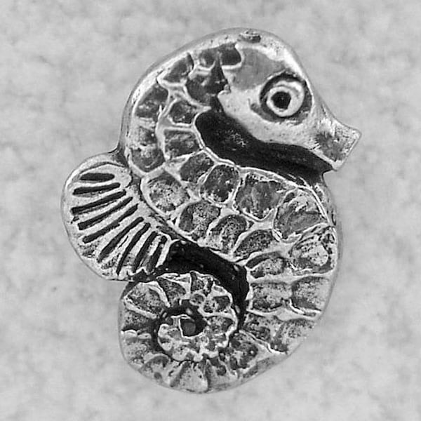 Green Girl Studios Seahorse Pewter Button