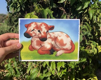Impression de peinture Vache à deux têtes