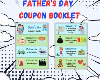 Afdrukbaar boekje met vaderdagbon en alles over papa kleurplaat