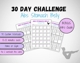 30-Day Ab Workout Challenge: At-Home Tummy Exercises (Digital Download)