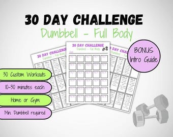 30-Day Dumbbell Workout Plan: Full Body Challenge (Digital Download)