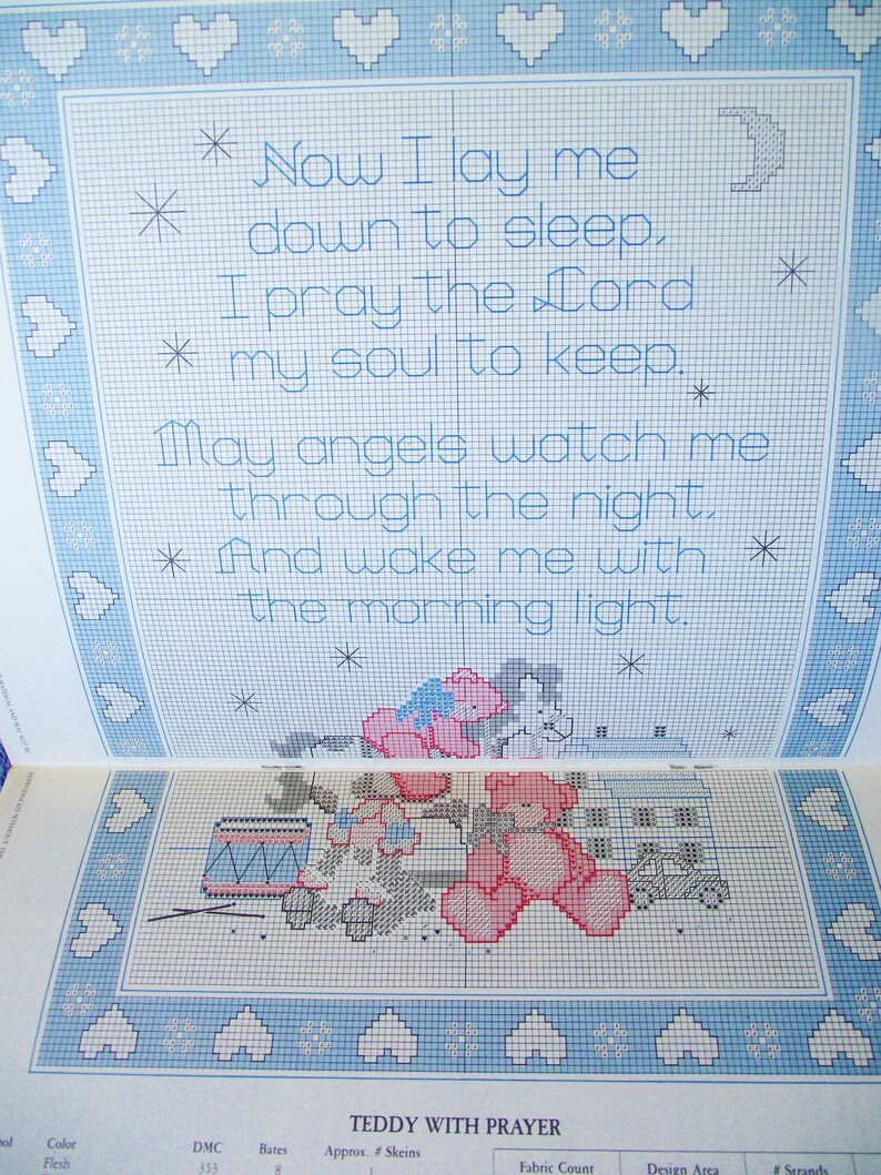 Teddy Bear Patterns Nursery Decor Bedtime Bears Book One Cross Stitch Pattern Sewing Sewing Needlecraft Keyforrest Lt