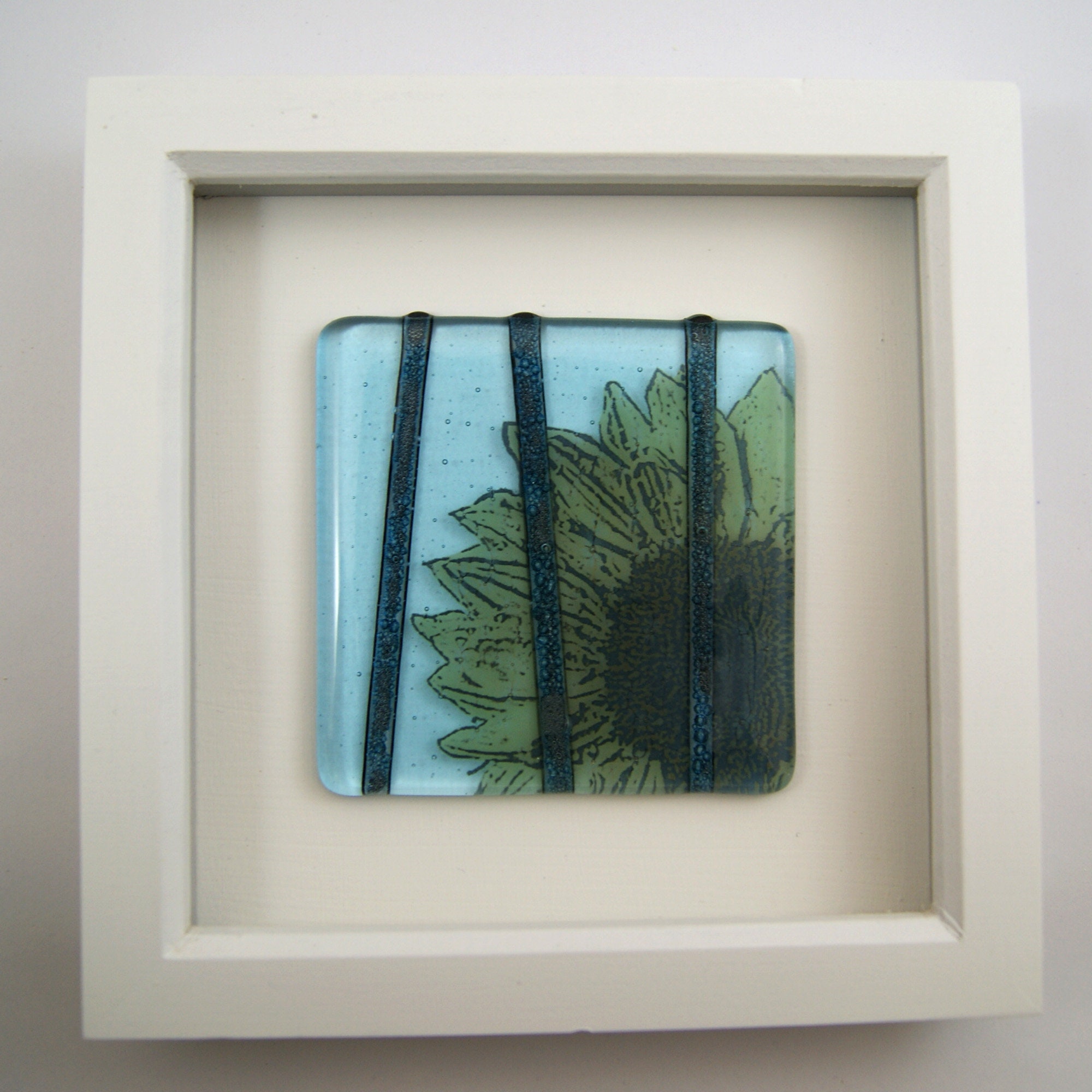 Fused Glass Framed Wall Art Picture of a Sunflower Etsy UK