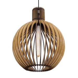 Laser Cut Decorative Pendant lights for Ceiling 003 svg template chandelier wooden set dxf cnc pattern vector file