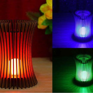 Laser Cut Table Lamp Decorative Pendant svg template wooden lampshade set dxf cnc pattern vector file