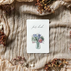 Floral Simplicity – Schlichte Grußkarte für dich, Minimalistische Karte für besondere Anlässe, Elegante Karte mit Blumenmotiv