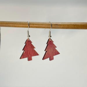Spruce Tree Wooden Earrings