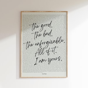 Book Quote Print, Fourth Wing Quote, Iron Flame Rebecca Yarros, It’s Been My Honor, Wall Art, Book Lover Poster, Digital Download, Printable