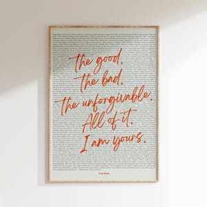 Book Quote Print, Fourth Wing Quote, Iron Flame Rebecca Yarros, It’s Been My Honor, Wall Art, Book Lover Poster, Digital Download, Printable