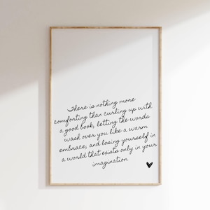 Bookish Art Print, Bookish Wall Art, Digital Printable Wall Decor, Book Lover Wall Art, Reader Art Print, Book Poster, Book Script Quote