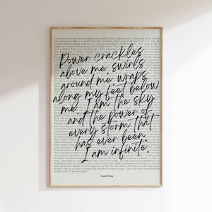 Book Quote Print, Fourth Wing Quote, Rebecca Yarros, I am Infinite, Wall Art, Book Lover Poster, Printable