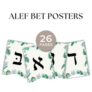 Sappig thema Alef Bet Letter Banner - digitale download