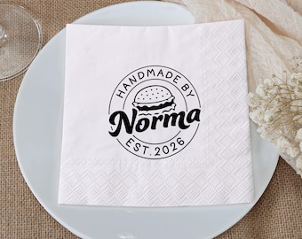 Personalized Wedding Logo Napkins, Custom Cocktail Napkins for Rehearsal Dinner and Reception