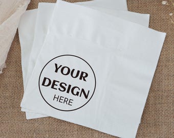 Custom Printed Napkins ,Customize with your logo, design or artwork,Cocktail Napkins,Rehearsal Dinner,Modern Napkins