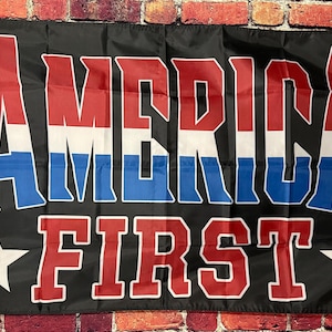 America First Flag FREE USA SHIPPING Government Religion Faith Church Jesus Freedom Man Cave Political Beer Sign Poster Banner 3x5&#39;