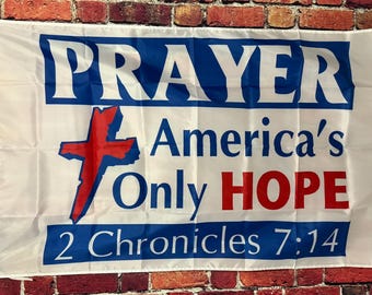 Pray For Our Country America Flag FREE USA SHIPPING Religion Faith Church Jesus America Freedom Man Cave Political Sign Poster Banner 3x5'