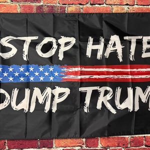 Dump Donald Trump Useless Idiot Flag FREE USA SHIPPING Liberal Democrat Save Democracy Freedom Political No War Sign Poster Banner 3x5&#39;