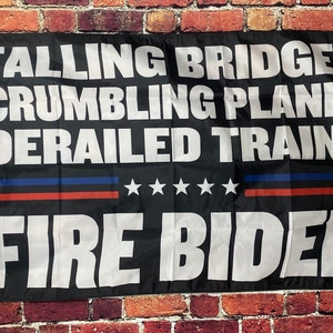 Donald Trump es contratado Joe Biden es despedido Bandera GRATIS EE.UU. ENVÍO Voto Republicano Ola Roja Armas Libertad Signo Político Cartel Banner 3x5'