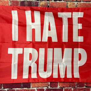 I Hate Donald Trump Useless Idiot Felon Flag FREE USA SHIPPING Liberal Democrat Save Democracy Freedom Political Sign Poster Banner 3x5&#39;