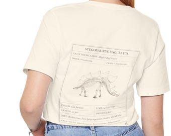 Vintage Stegosaurus Facts T-Shirt: Natural History Soft Cotton Tee