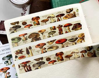 Mushrooms Vintage Style Washi Tape: Witchy Decorative Tape Autumn Stationery