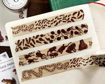 Toad Life Cycle Washi Tape: Educational Natural History Journaling Tape