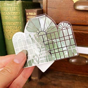 Autocollant jardin botanique en vinyle transparent, autocollant transparent bouteille d'eau, feuilles de la jungle maison tropicale, petit cadeau pour les amateurs de plantes pour elle