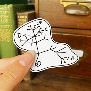 Sticker brillant arbre de vie, sticker pour ordinateur portable Sir Charles Darwin, sticker décoratif sciences naturelles Evolution, petit cadeau histoire naturelle