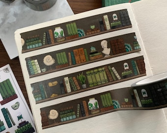 Dark Academia Washi Tape: Vintage Bücher & Naturgeschichte