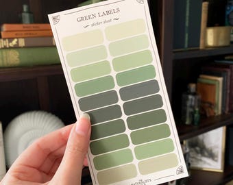 Green Adhesive Labels: Book Annotating Stickers