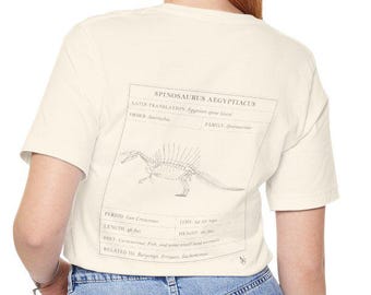 Spinosaurus Simple Palaeonology T-Shirt: Dinosaur Facts T-Shirt for Adults
