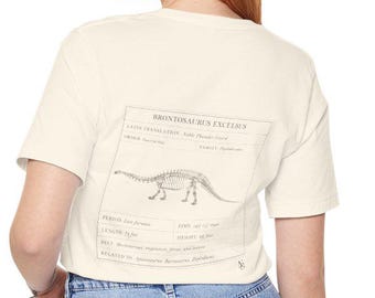 Brontosaurus Facts T-Shirt for Adults: Palaeontology Dinosaur T-Shirt, Light Academia Outfit