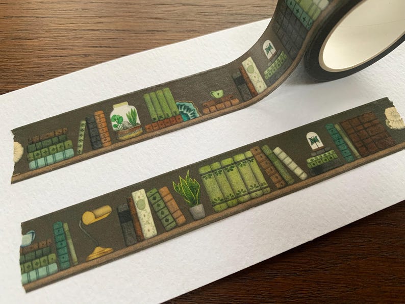 Dark Academia Washi Tape: Vintage Books & Natural History Stationery image 7